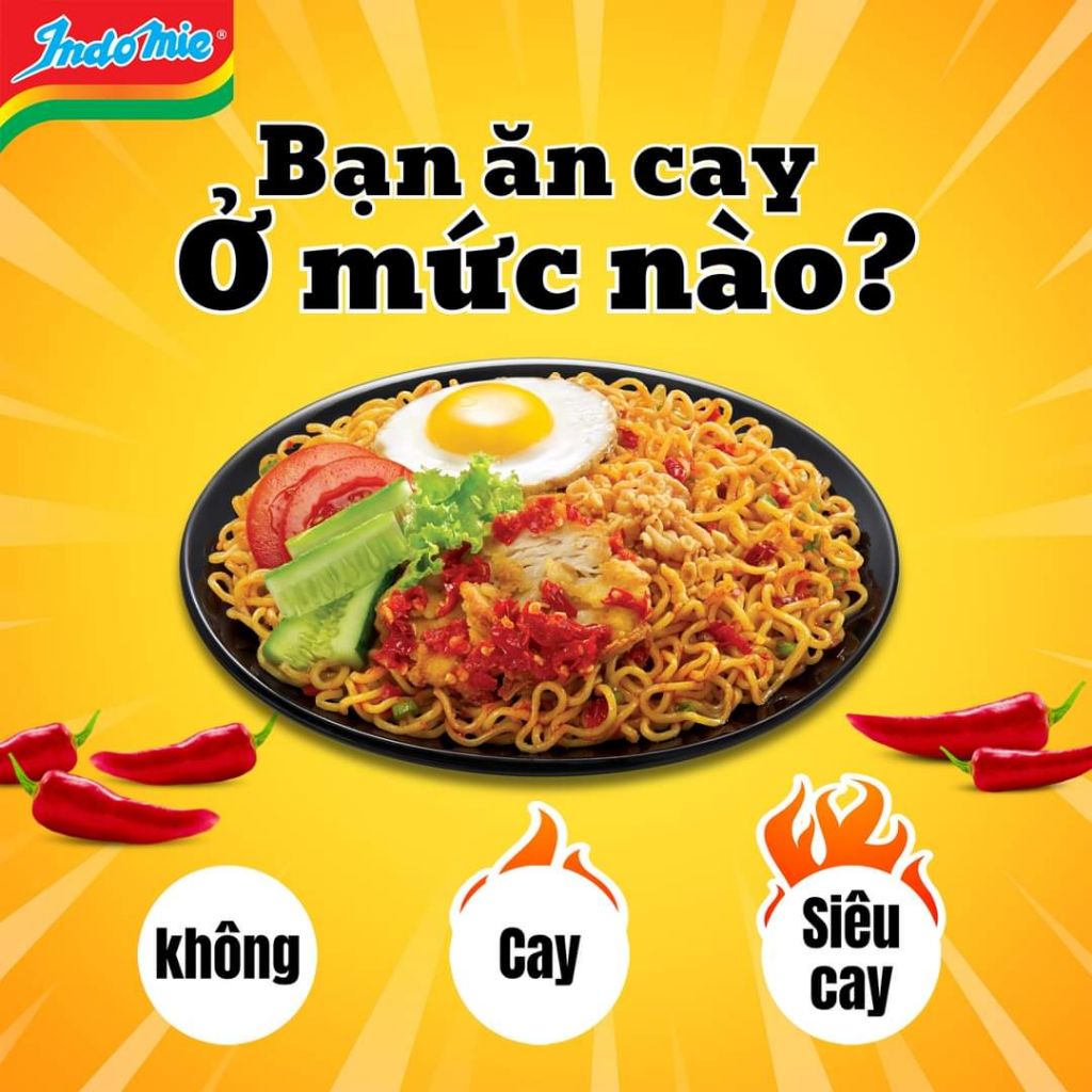 Mì xào khô/ mì trộn Indomie MI GORENG MIX  VỊ | sườn + bò | thùng 40 gói