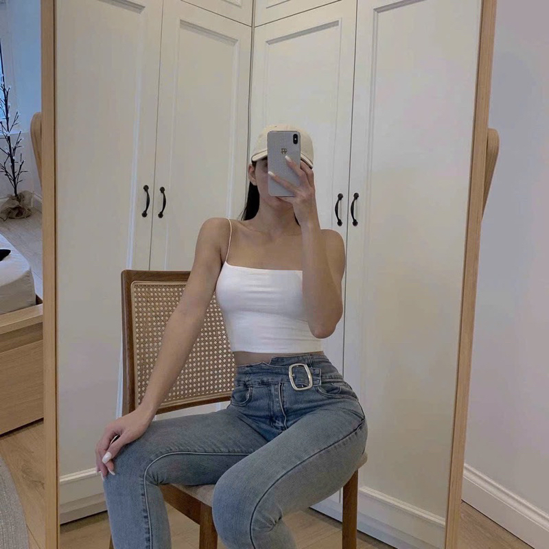 Áo croptop 2 dây thời trang mùa hè siêu xinh