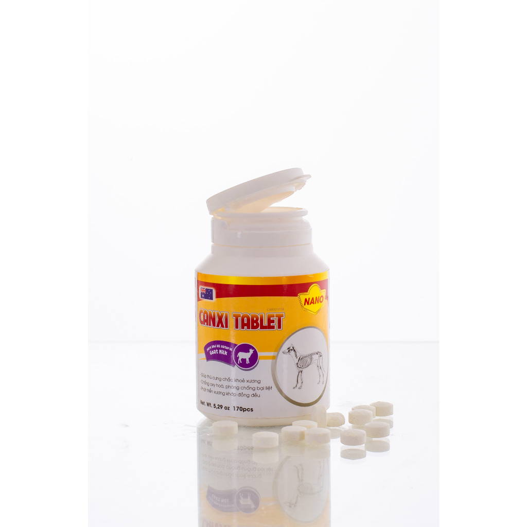 Canxi cho chó mèo, Canxi Tablet Nano bổ sung canxi, vitamin, dưỡng chất cho chó mèo, vị sữa, Dr.Case