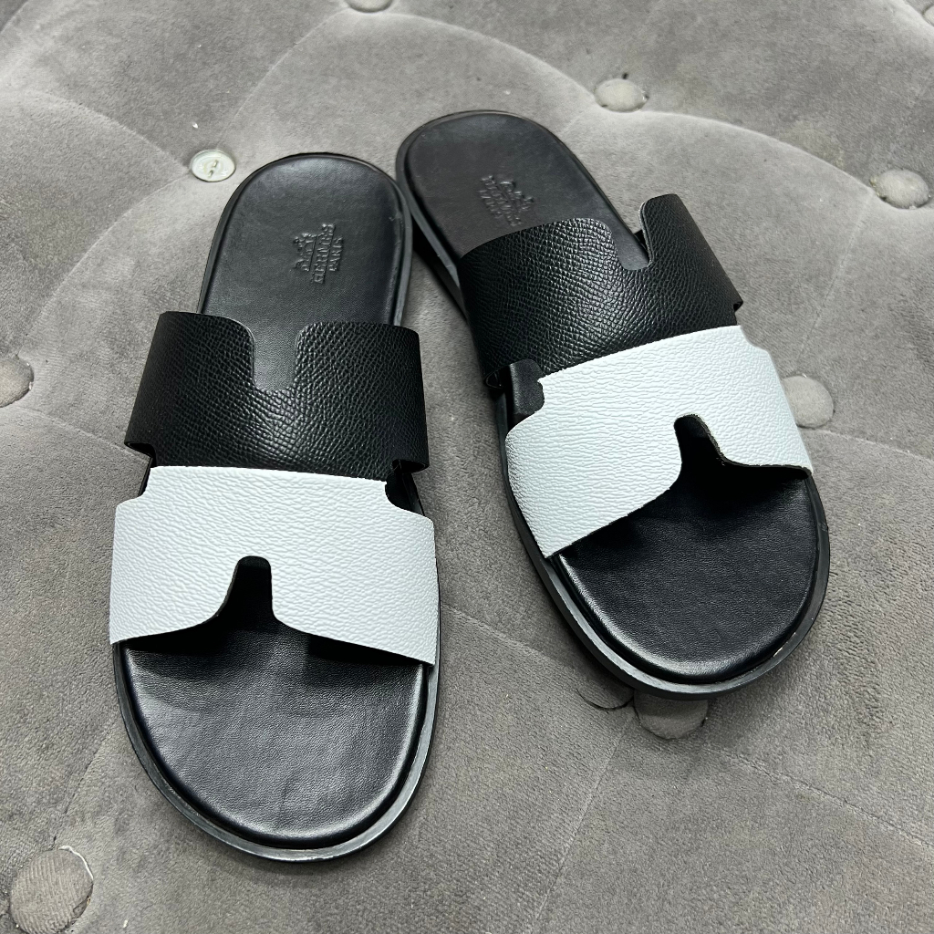 Dép chữ H nam quai da bò đế êm ái, Dép lê HM giá rẻ