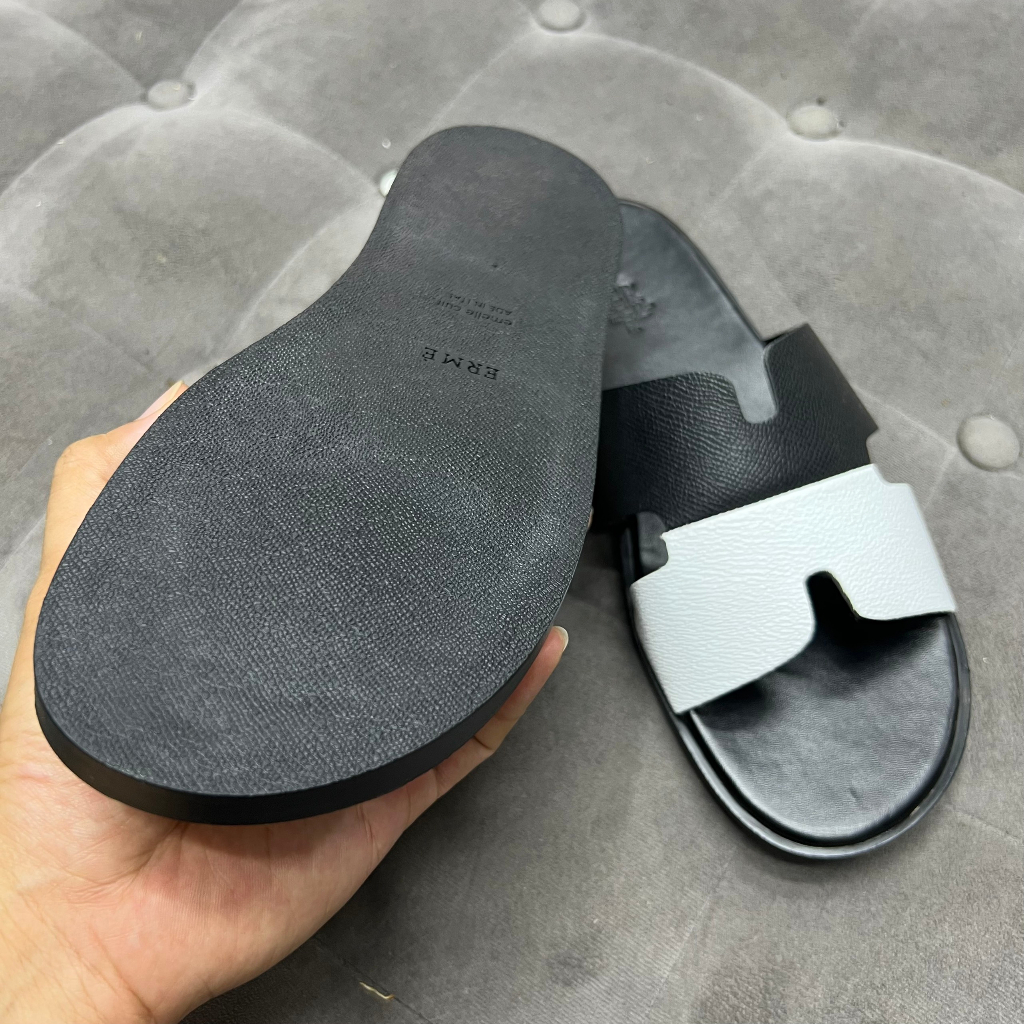 Dép chữ H nam quai da bò đế êm ái, Dép lê HM giá rẻ