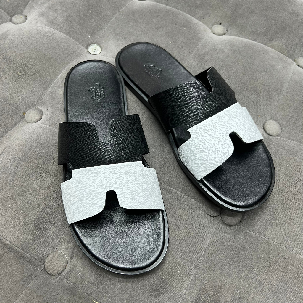 Dép chữ H nam quai da bò đế êm ái, Dép lê HM giá rẻ