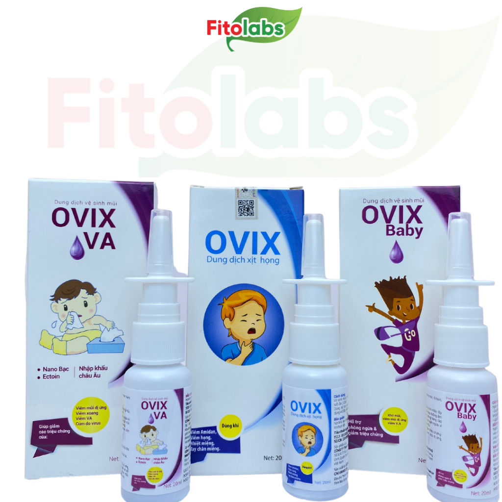 COMBO 2 LỌ Xịt Mũi Ovix Baby Giúp Vệ Sinh Mũi, Dưỡng Ẩm Tự Nhiên, Giảm Viêm Mũi Xoang Cho Bé, lọ 20ml