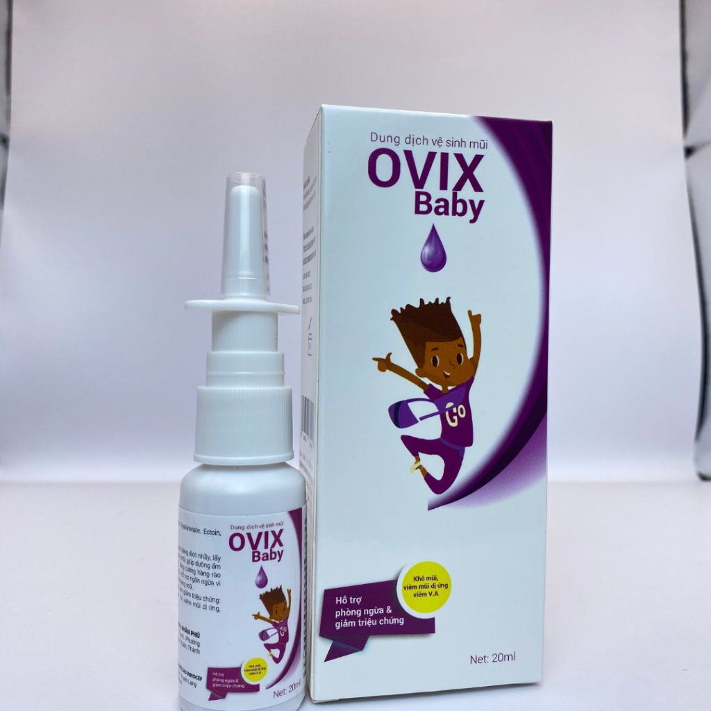 COMBO 2 LỌ Xịt Mũi Ovix Baby Giúp Vệ Sinh Mũi, Dưỡng Ẩm Tự Nhiên, Giảm Viêm Mũi Xoang Cho Bé, lọ 20ml