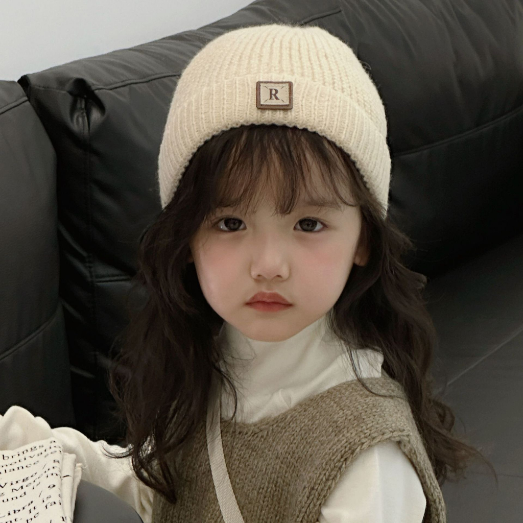 Mũ len cho bé - Mũ len chữ R dễ thương vải mềm cho bé trai bé gái từ 1-4 tuổi mẫu mới nhất MLR