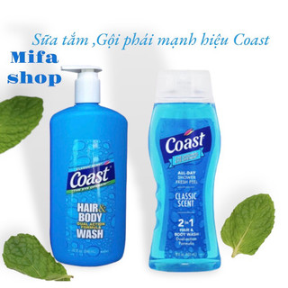 Sữa tắm gội dành cho nam coast hair & body wash 532ml & 946ml của mỹ