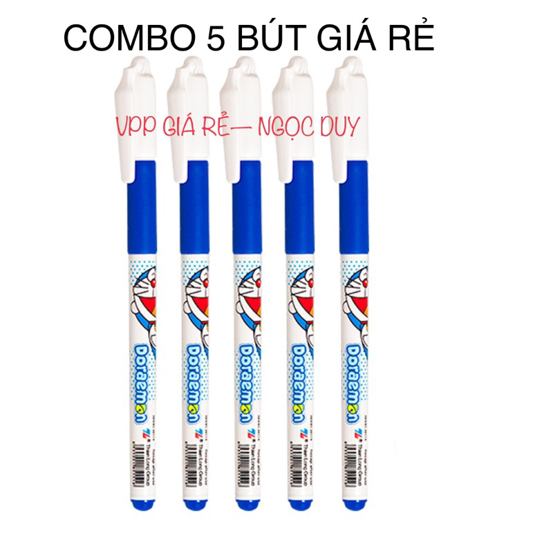 COMBO 5 BÚT MỰC NƯỚC THIÊN LONG ĐOREMON NÉT 0.5 HÀNG CHÍNH HÃNG