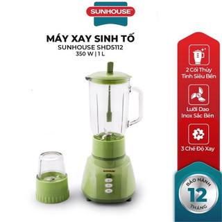 Máy Xay Sinh Tố SUNHOUSE SHD5112 Công Suất 350W - Kèm 2 Cối Thủy Tinh