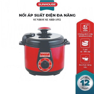 Nồi Hầm Áp Suất Điện SUNHOUSE SHD1552/1550 5 Lít Tiết Kiệm Điện Năng, Chống Dính Tốt BH 12 Tháng