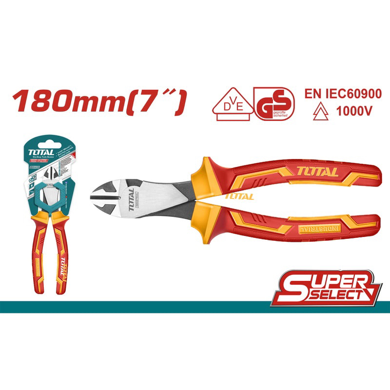 Kìm cắt đầu nặng 7 inch cách điện TOTAL THTIP2571