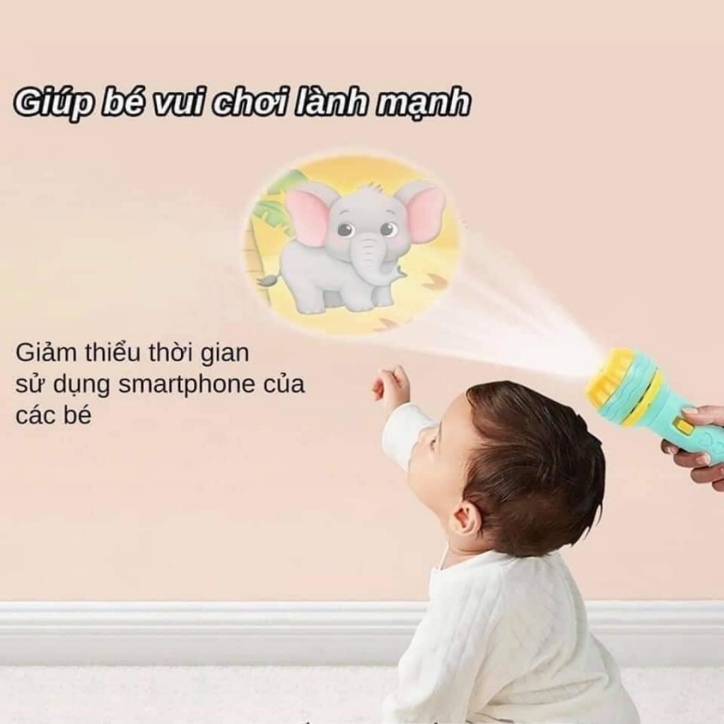 Đèn pin chiếu hình full 80 hình  động vật, giao thông, trái cây, đèn pin chiếu bóng nhiều chủ đề cho bé