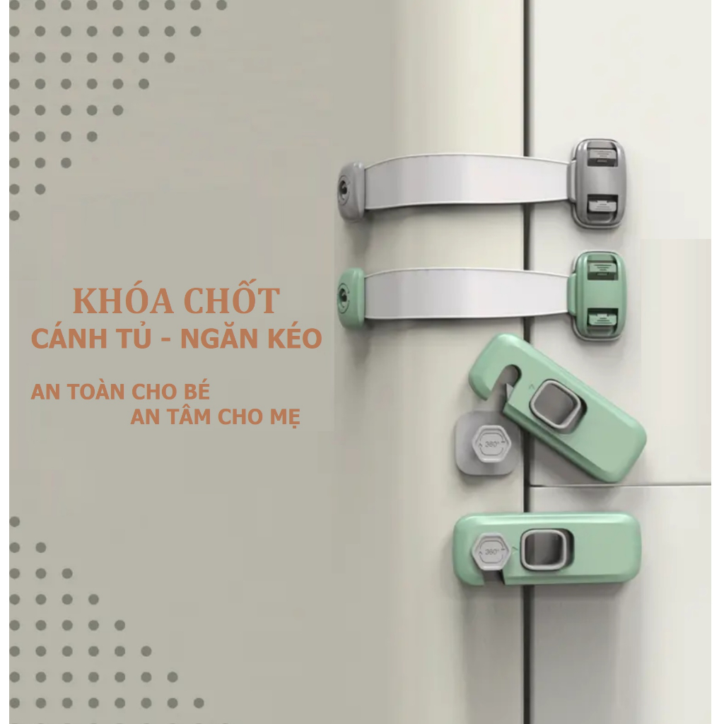 Chốt Khóa - Taky, Tủ Lạnh, Ngăn Kéo, Tủ Đồ, Chốt Chặn Cánh Cửa An Toàn Cho Bé, An Tâm Cho Mẹ - 3104