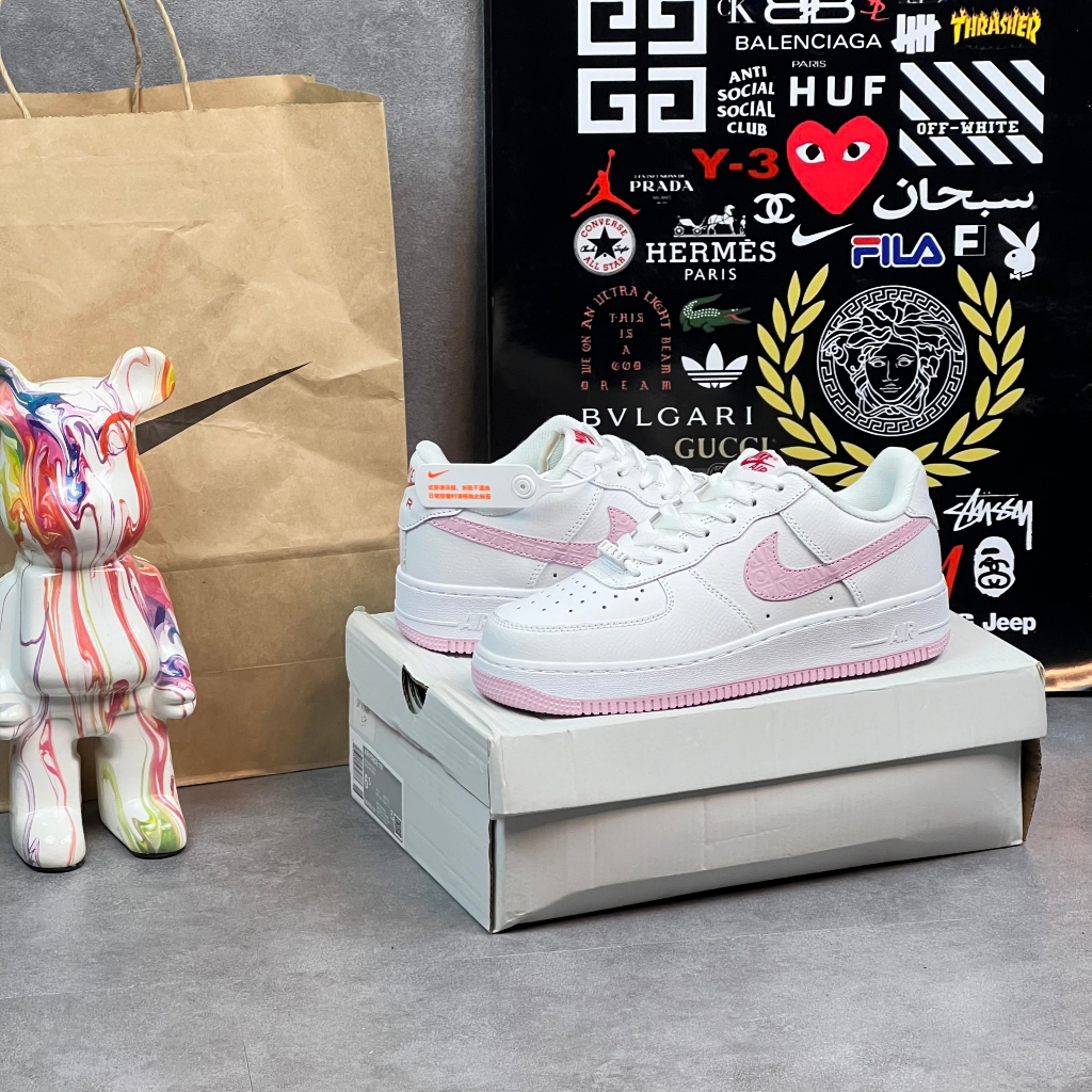Giày _nike air force 1 pink love vệt hồng, giày sneaker hàng chuẩn trung full box + bill