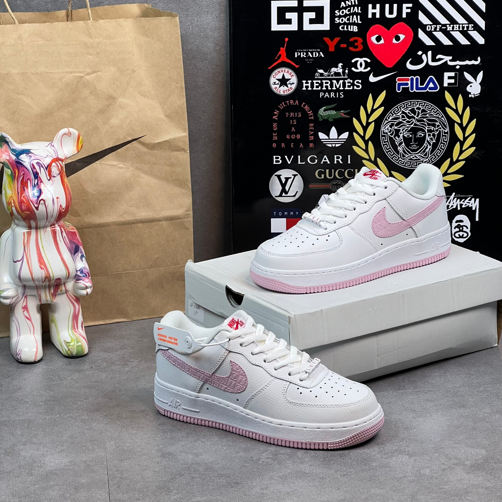 Giày _nike air force 1 pink love vệt hồng, giày sneaker hàng chuẩn trung full box + bill