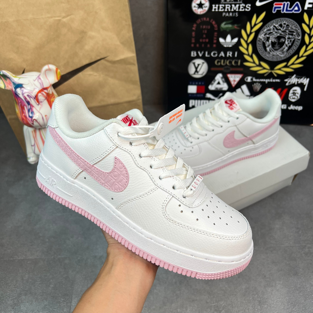 Giày _nike air force 1 pink love vệt hồng, giày sneaker hàng chuẩn trung full box + bill