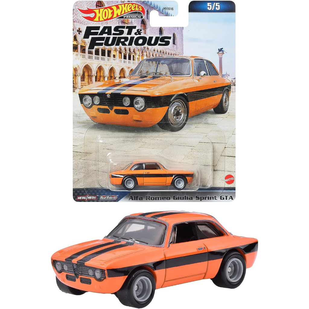 (Premium bánh cao su) Xe mô hình Hot Wheels 1/64 Fast and Furious - Alfa Romeo Giulia Sprint GTA