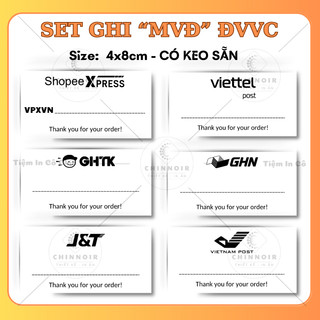 100 tem "ghi mã vận đơn có đvvc" - kích thước 4x8cm - có keo sẵn - tiệm in cô chin