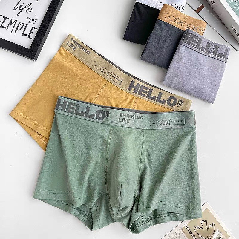 Quần Lót Đùi Nam/ Quần Sịp Nam Chất Cotton Cạp Chữ Co Dãn Thoáng Mát S10