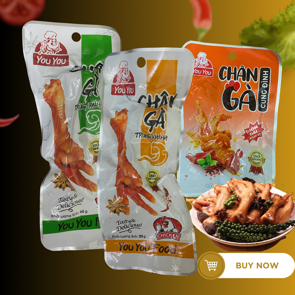 Chân gà rút xương cay ủ vị Việt Nam, ăn vặt healthy giá rẻ siêu ngon