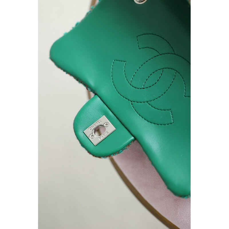 Túi đeo chéo Cha.nel classic tweed quả chuông size 21cm fullbox