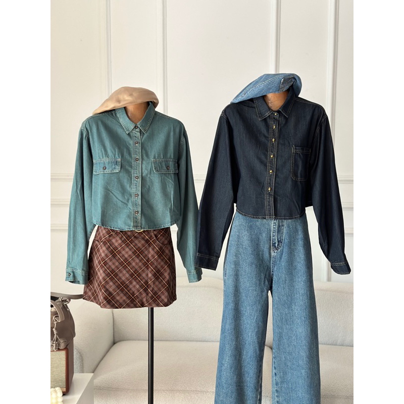 Áo sơmi denim dài tay Abow Comic