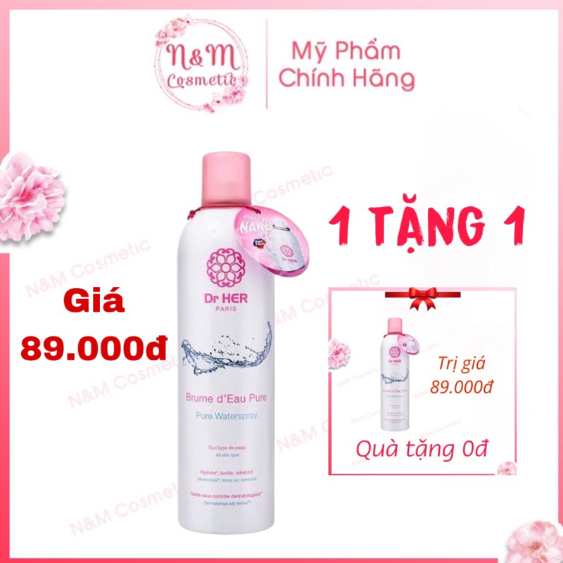 (Mua 1 tặng 1) Xịt Khoáng Dr Her 150ml Pháp tặng 1 Xịt Khoáng Dr Her 150ml