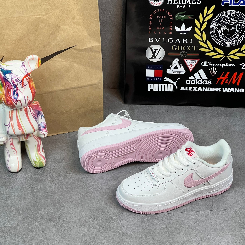Giày _nike air force 1 pink love vệt hồng, giày sneaker hàng chuẩn trung full box + bill
