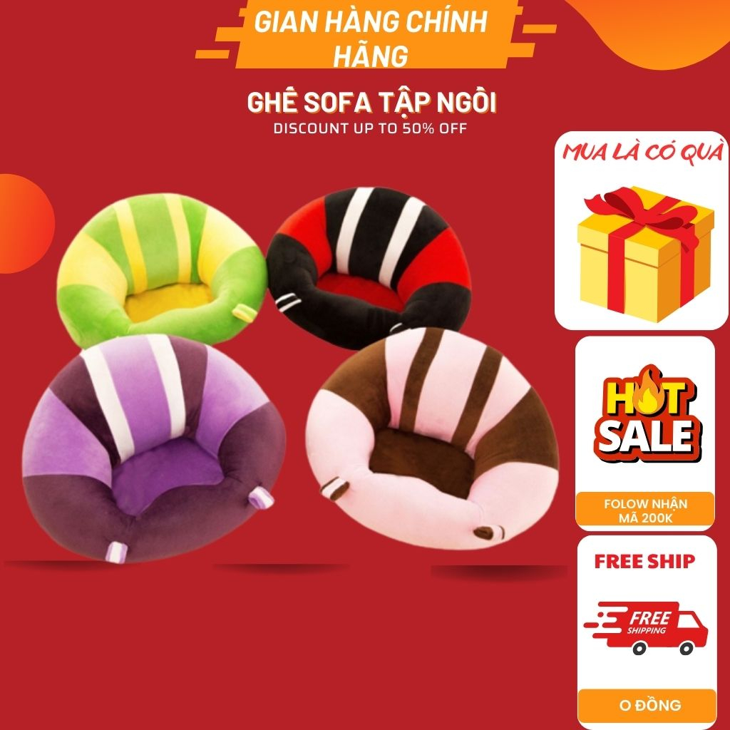 Ghế sofa tập ngồi cho bé - vải bông siêu êm nhiều màu sắc