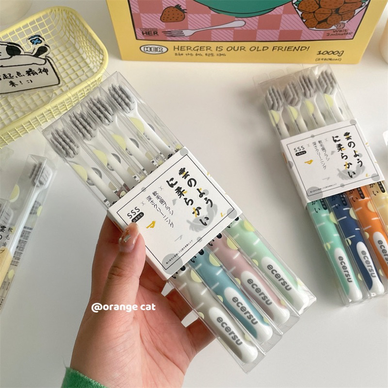Set 4 bàn chải đánh răng kháng khuẩn cao cấp công nghệ Nhật Bản lông siêu mềm