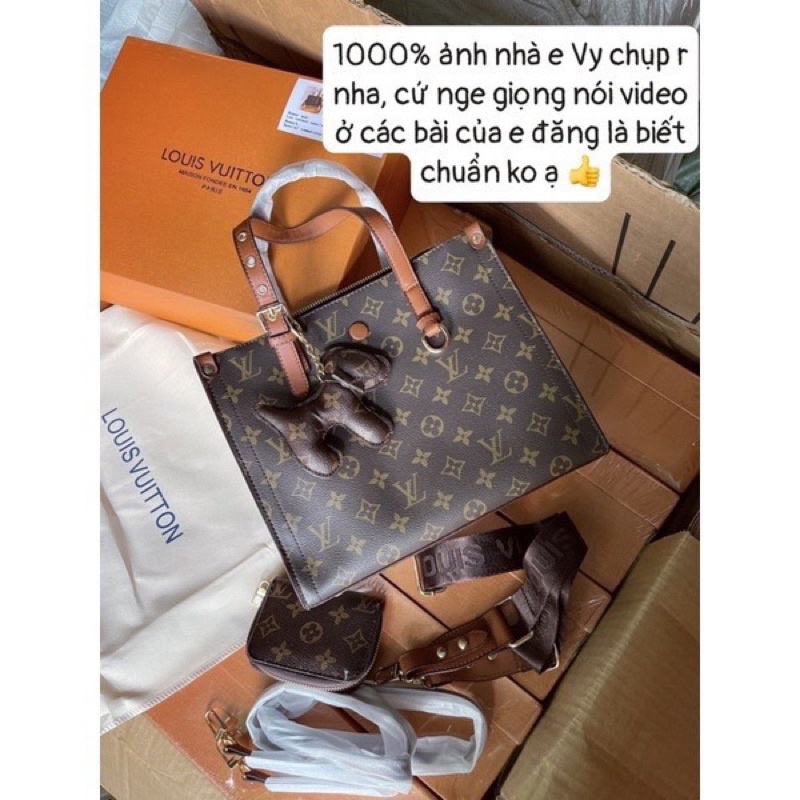 Túi L công sở full sét kèm ví và móc treo bản 2 lớp hộp siêu sang