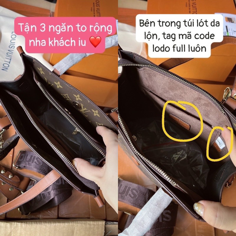 Túi L công sở full sét kèm ví và móc treo bản 2 lớp hộp siêu sang