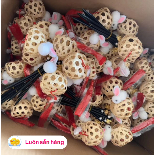 Lồng đèn thỏ giỏ tre trung thu siêu dễ thương