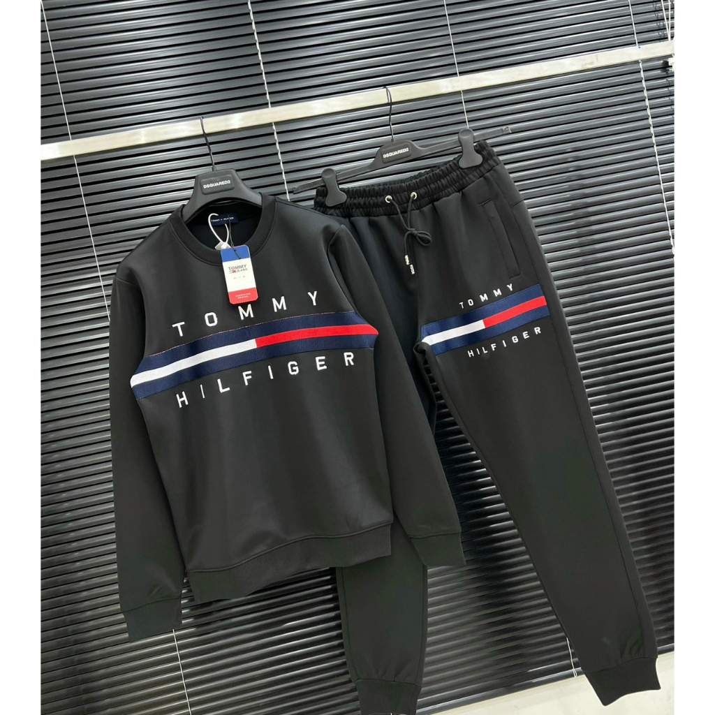 Bộ Quần Áo Tommy Hilfiger Nam Thu Đông Hot Bộ Tommy dài tay nam chất liệu Nỉ nhung