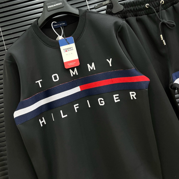 Bộ Quần Áo Tommy Hilfiger Nam Thu Đông Hot Bộ Tommy dài tay nam chất liệu Nỉ nhung