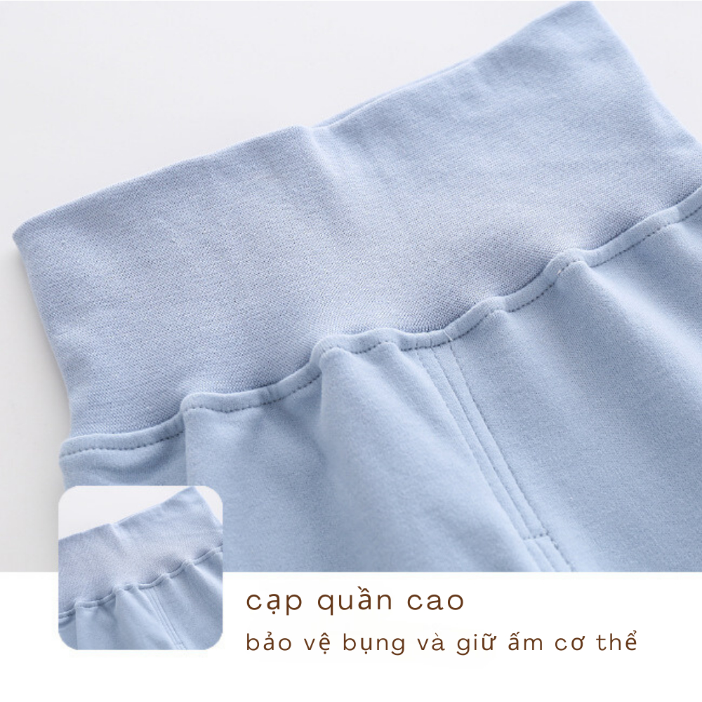 Bộ quần áo thu đông cài vai cho bé chất cotton dày mịn size từ 6-12kg BODV01