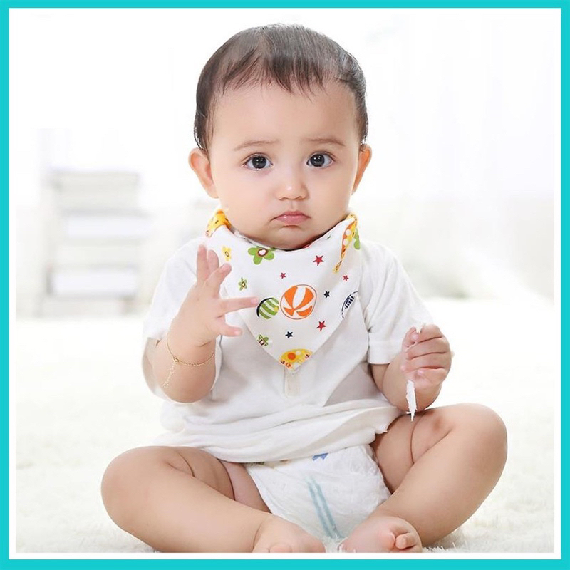 Khăn yếm tam giác khăn yếm xô 2 lớp có cúc bấm cho bé yêu