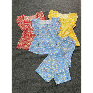 Bộ đồ lửng mặc nhà size 40-70kg hoa nhí
