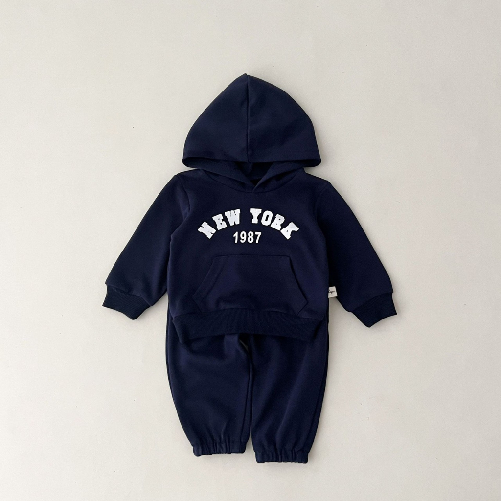 BỘ QUẦN ÁO NEW YORK CHẤT NỈ DA CÁ CHO BÉ TRAI BÉ GÁI MẶC THU ĐÔNG 8-18KG