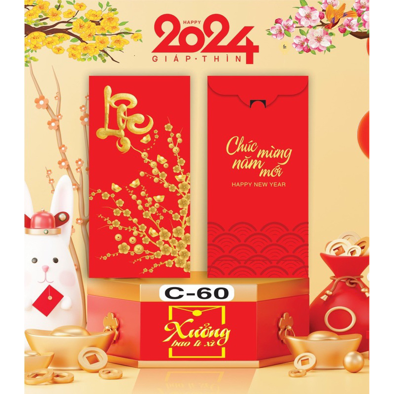 COMBO 30 Bao Lì Xì LỘC dày dặn màu in sắc nét chất lượng