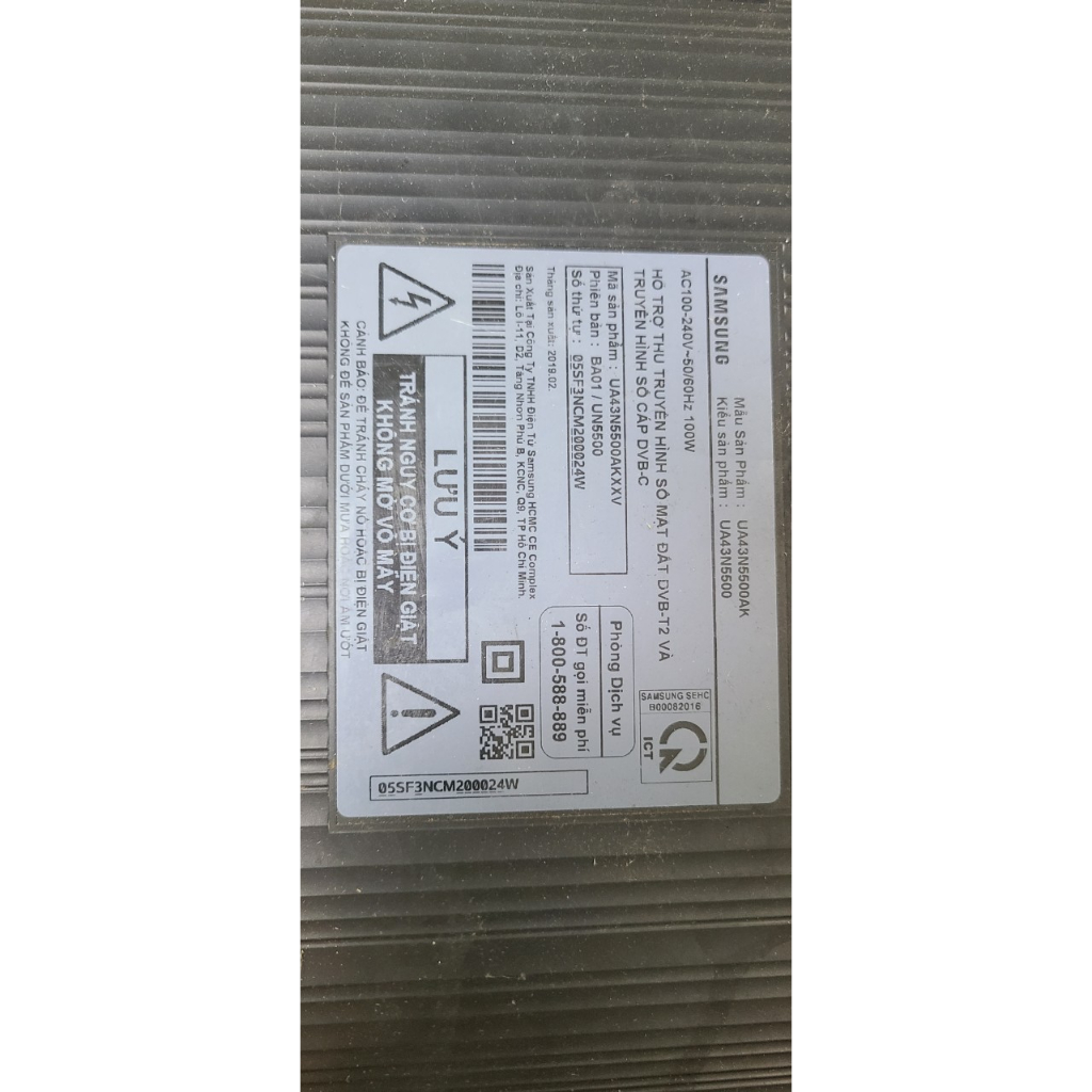 Bo khiển tivi Samsung 43in, model : UA43N-5500AK, máy hư màn rả bo bán