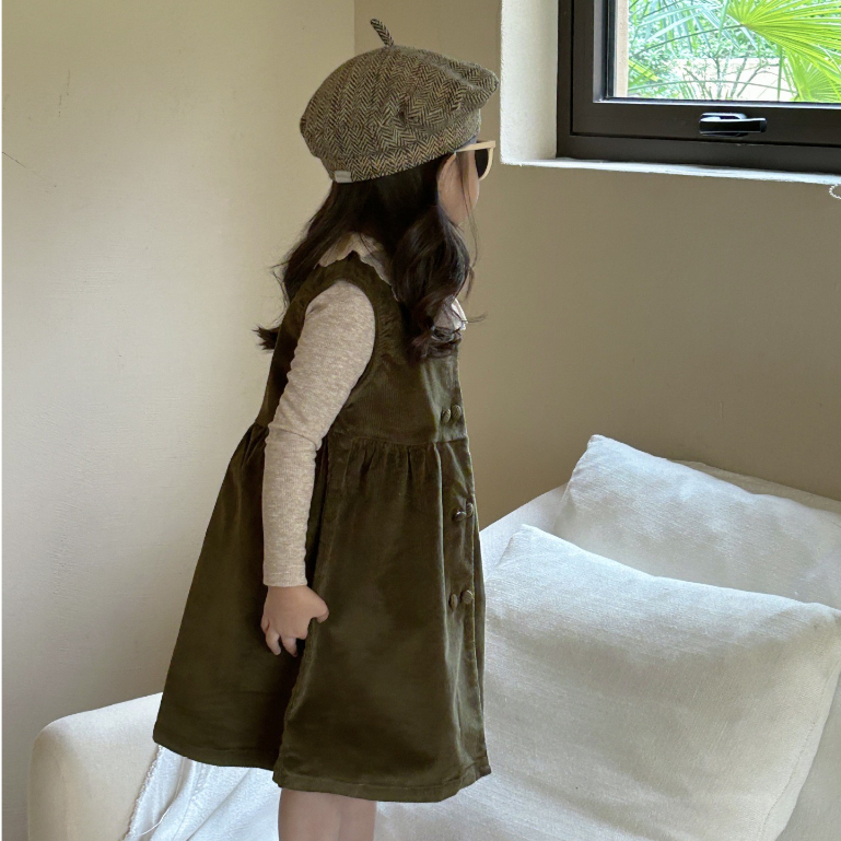 M18 HÀNG QCCC Set váy nhung phối ren bánh bèo tiểu thư cho bé gái hàng thời trang thu đông Hàn Quốc cao cấp 2023