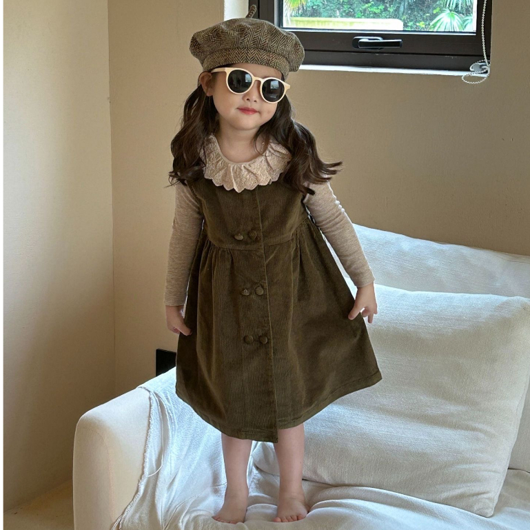 M18 HÀNG QCCC Set váy nhung phối ren bánh bèo tiểu thư cho bé gái hàng thời trang thu đông Hàn Quốc cao cấp 2023