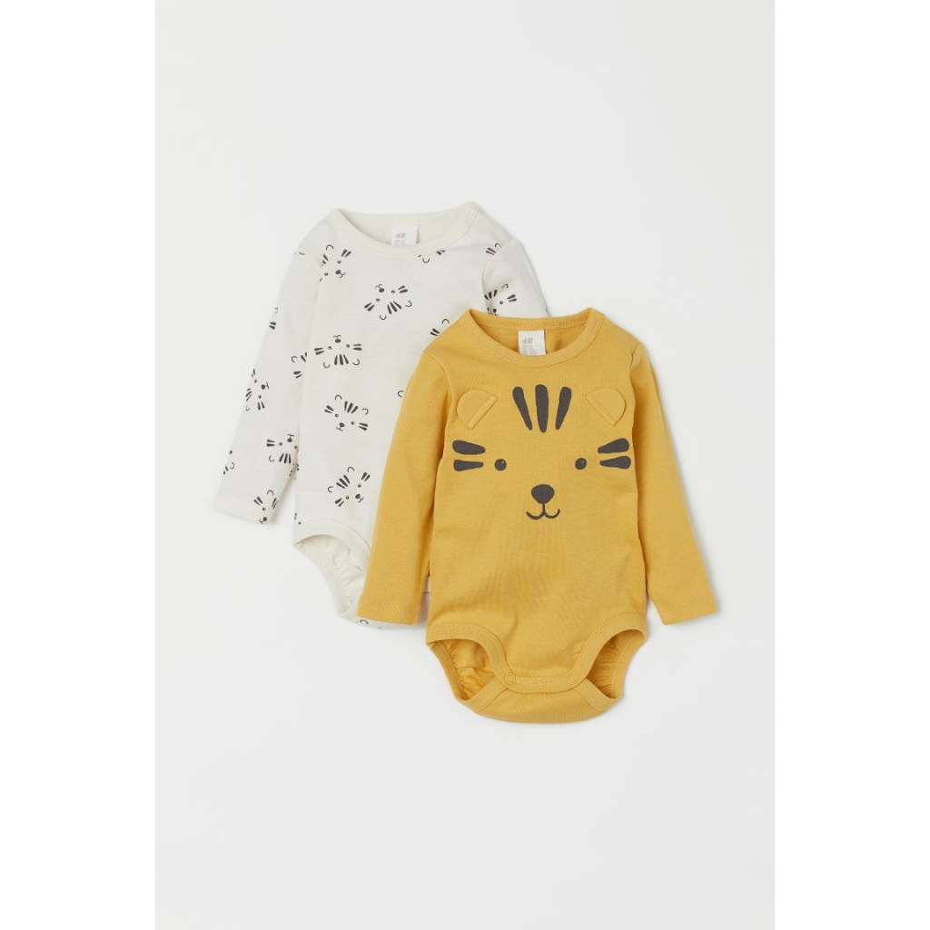 Set 2 bodysuit dài tay hổ vàng HM H&M_authentic US