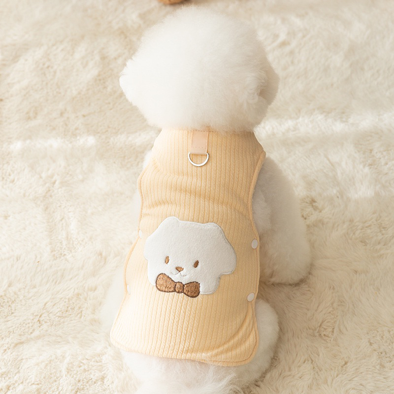 Nhà của Ú - Áo Nỉ gile mùa Đông đơn giản Cute giữ ấm có móc đeo xích Cho Thú Cưng chó mèo