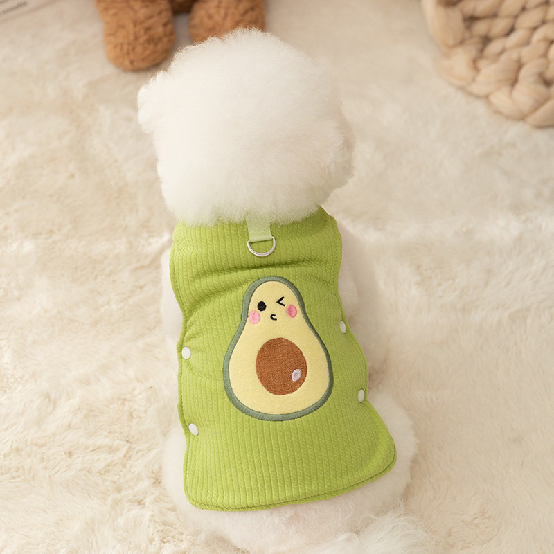 Nhà của Ú - Áo Nỉ gile mùa Đông đơn giản Cute giữ ấm có móc đeo xích Cho Thú Cưng chó mèo