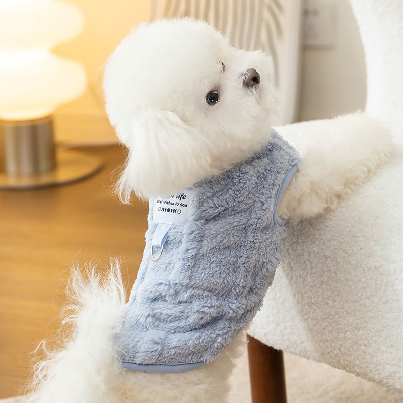 Nhà của Ú - Áo Nỉ gile mùa Đông đơn giản Cute giữ ấm có móc đeo xích Cho Thú Cưng chó mèo