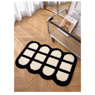 Thảm lau chân decor ô Trắng Đen 40x60cm