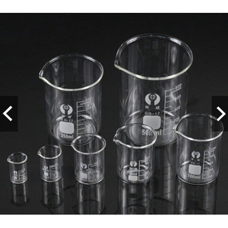 Cốc thủy tinh chịu nhiệt chia vạch có mỏ 25ml 50ml 100ml 250ml 500ml 1000ml becher, cốc đốt thấp thành, cốc đong có vạch