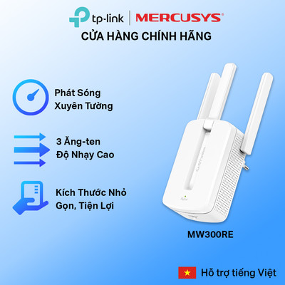 [3 Ăng Ten Siêu Kích Sóng] Bộ Mở Rộng Sóng Wifi Mercusys MW300RE / ME10 / ME12 Chuẩn N 300Mbps, Công Nghệ MIMO