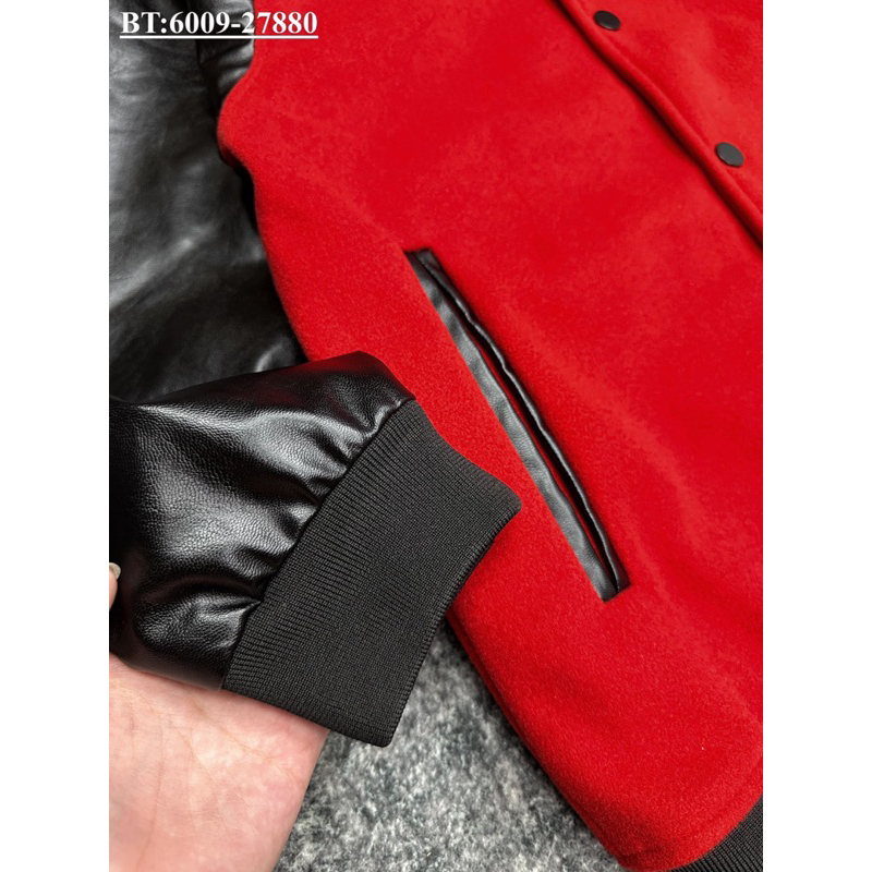 Áo khoác bomber Saint Laurent phối da đủ màu thiết kế hot trend Nam nữ New 2023